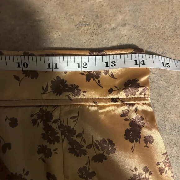 Zara Floral Satin Midi Skirt - copper/brown size M - Picture 8 of 9